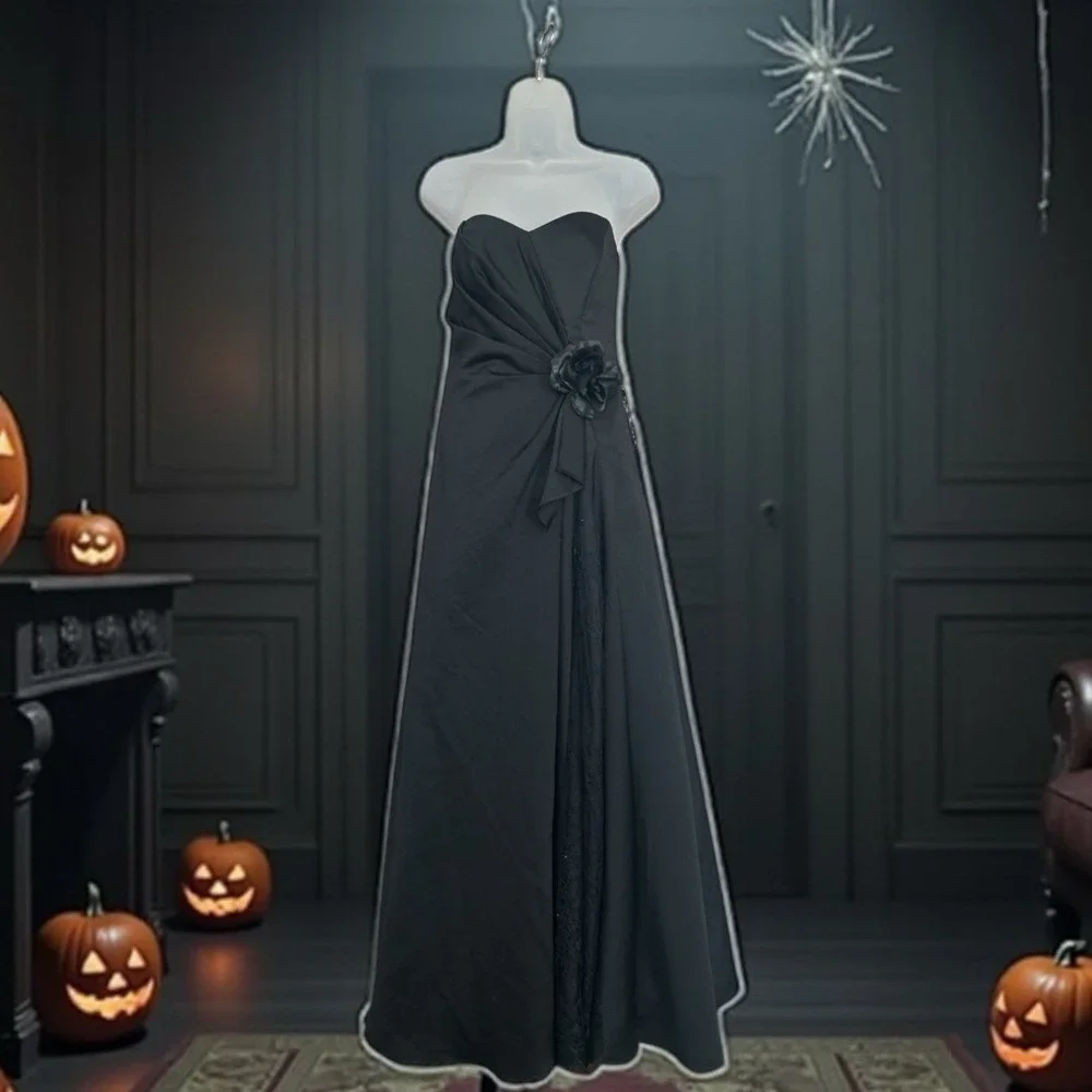 Halloween Play Black Gothic Wedding Evening Dress Pesavento Couture Small Medium - Picture 1 of 14